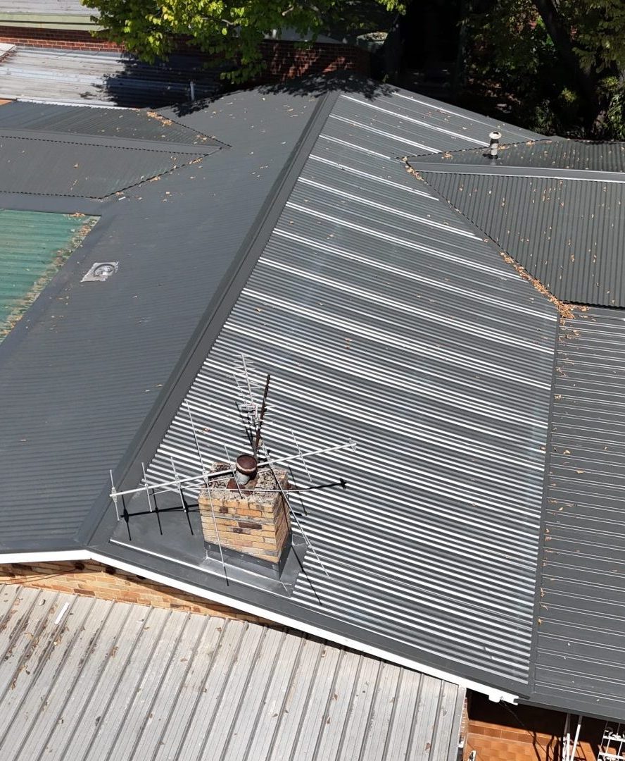 Drone Shot of Roofing Project in Progress in Melbourne
